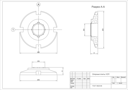 Плита опорная УОП-6