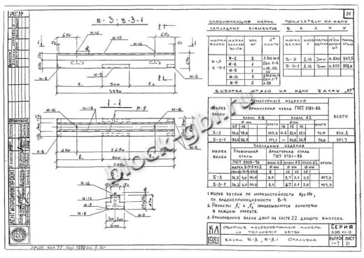 Балка камеры футерованная Б-3-фут